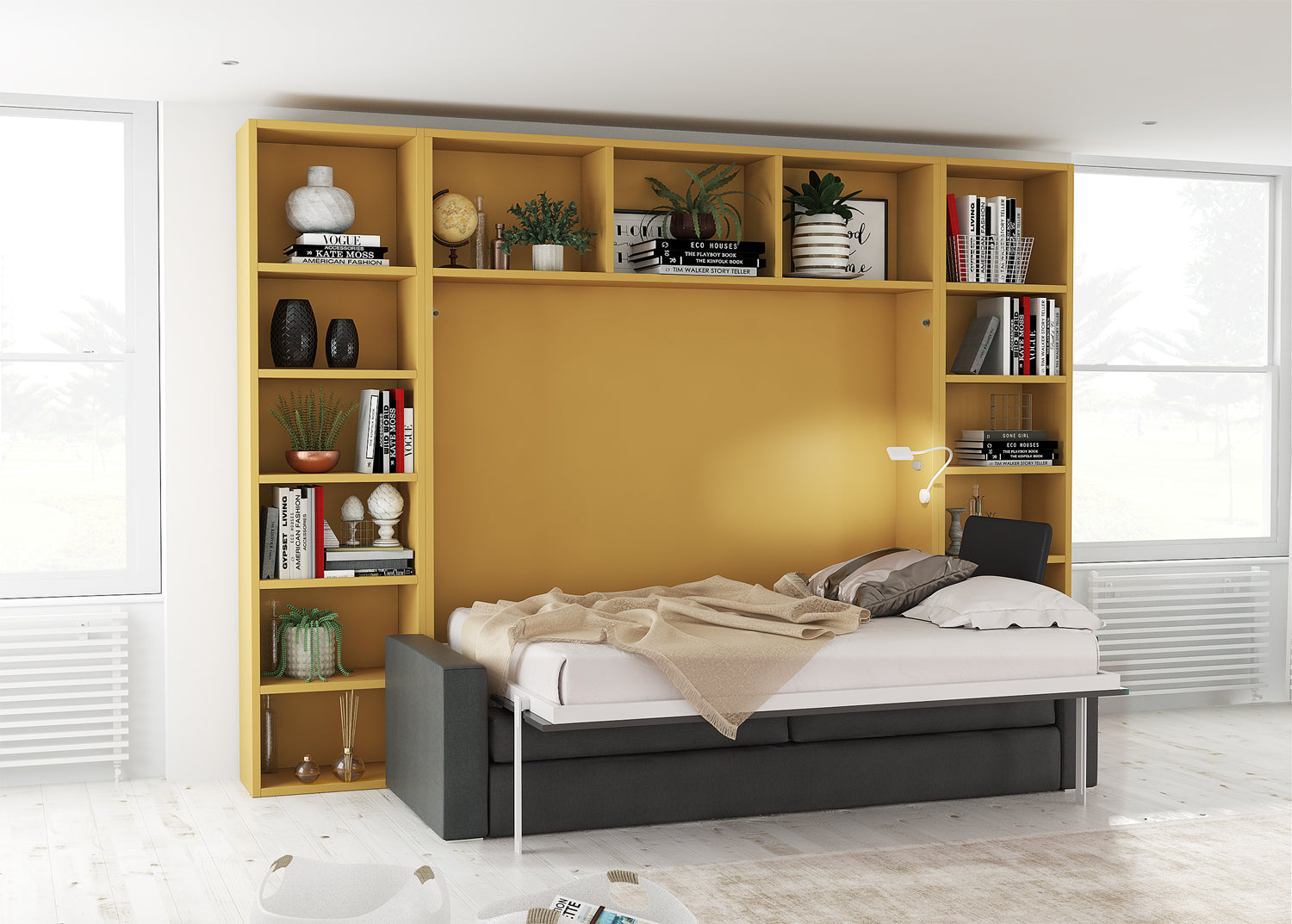 Lit escamotable canapé CUBE Sofa vertical et transversal