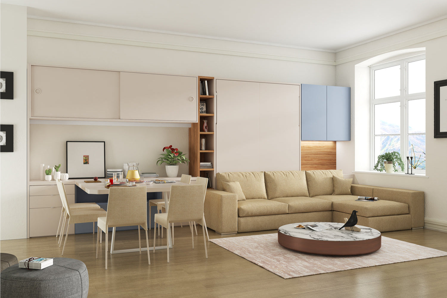 Lit escamotable canapé CUBE Sofa vertical et transversal