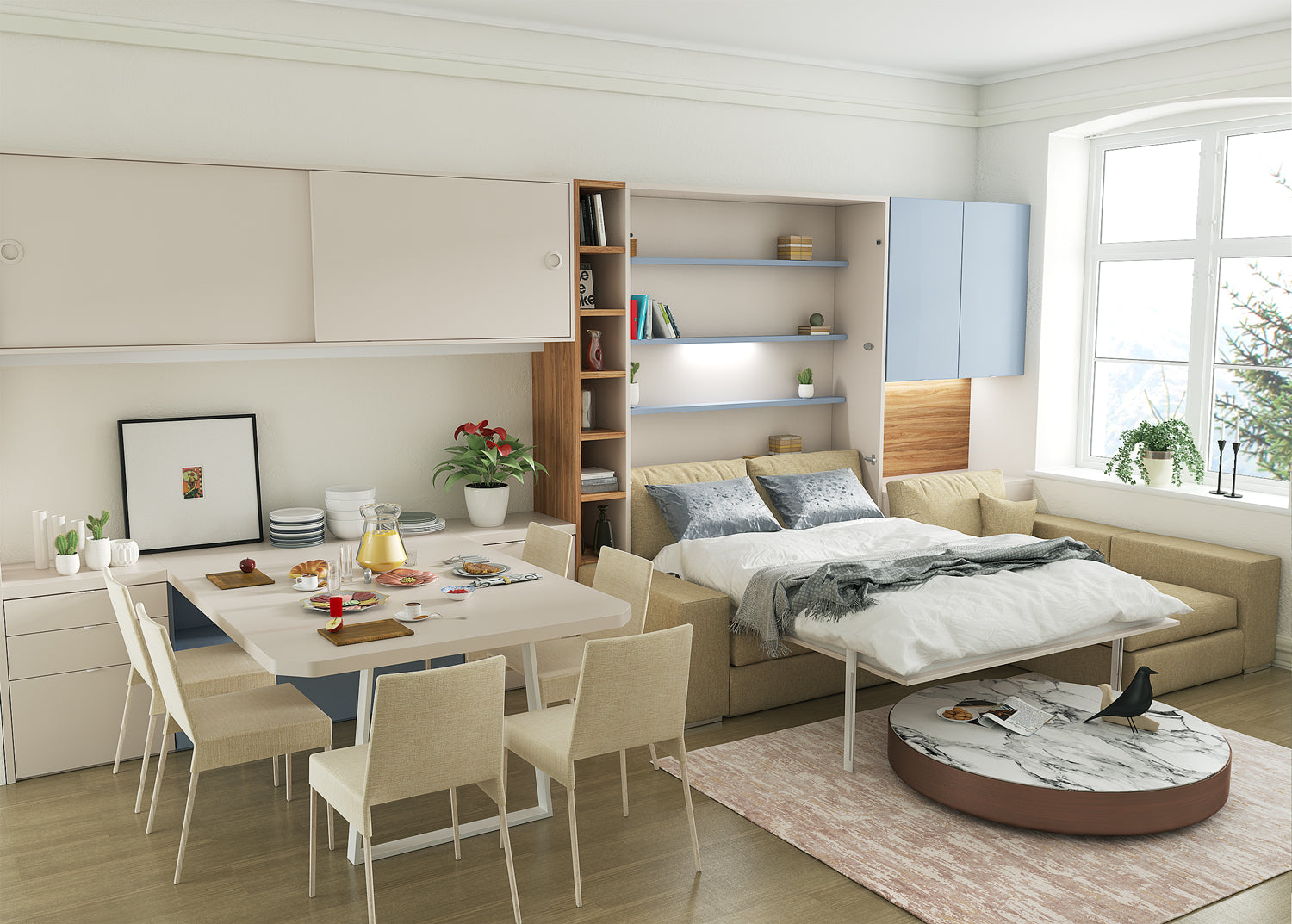Lit escamotable canapé CUBE Sofa vertical et transversal