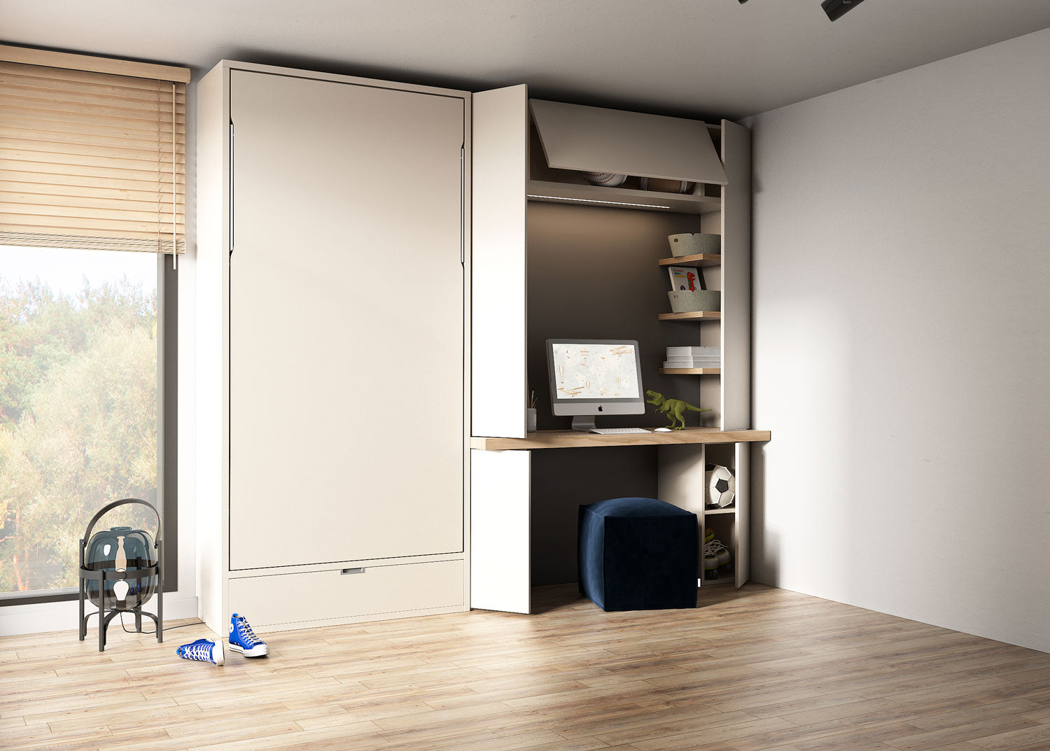 Lit escamotable CUBE vertical et transversal