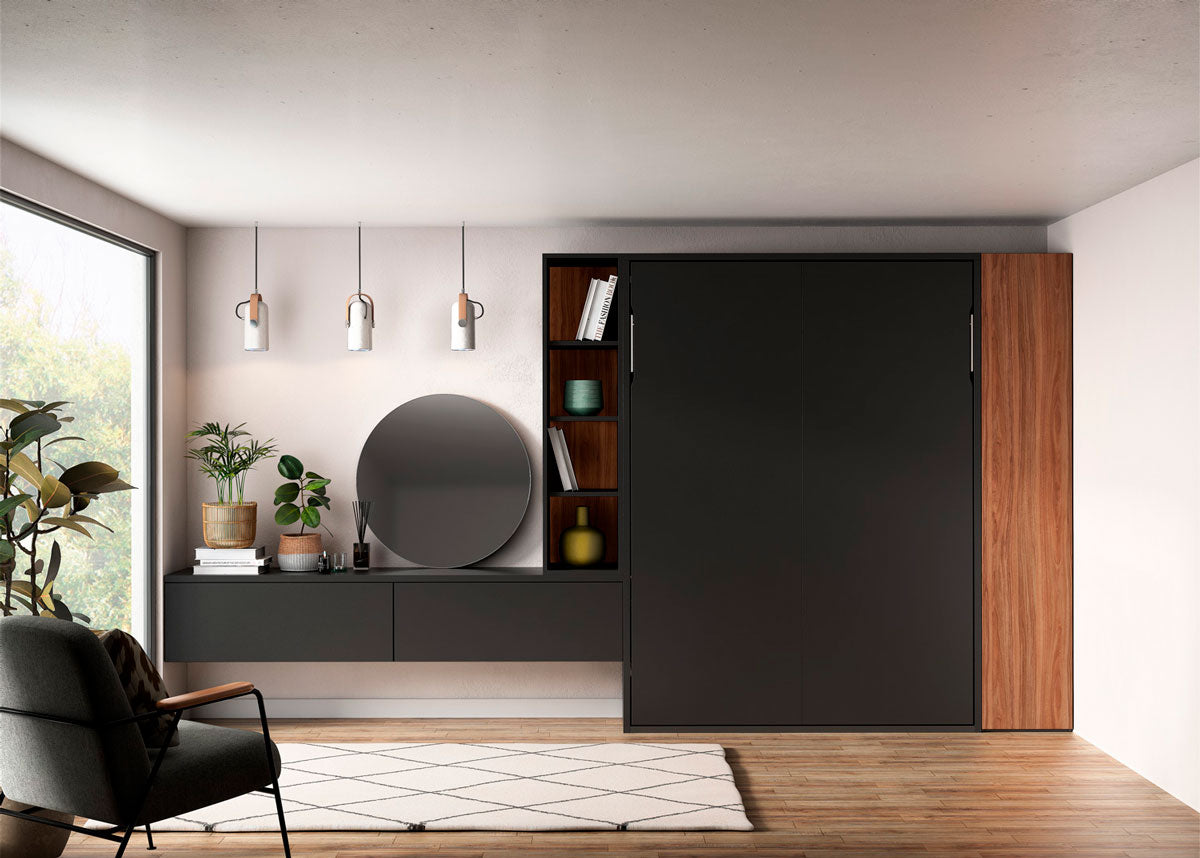 Lit escamotable CUBE vertical et transversal