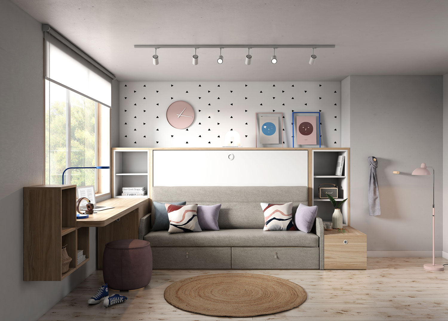 Lit escamotable canapé CUBE Sofa vertical et transversal