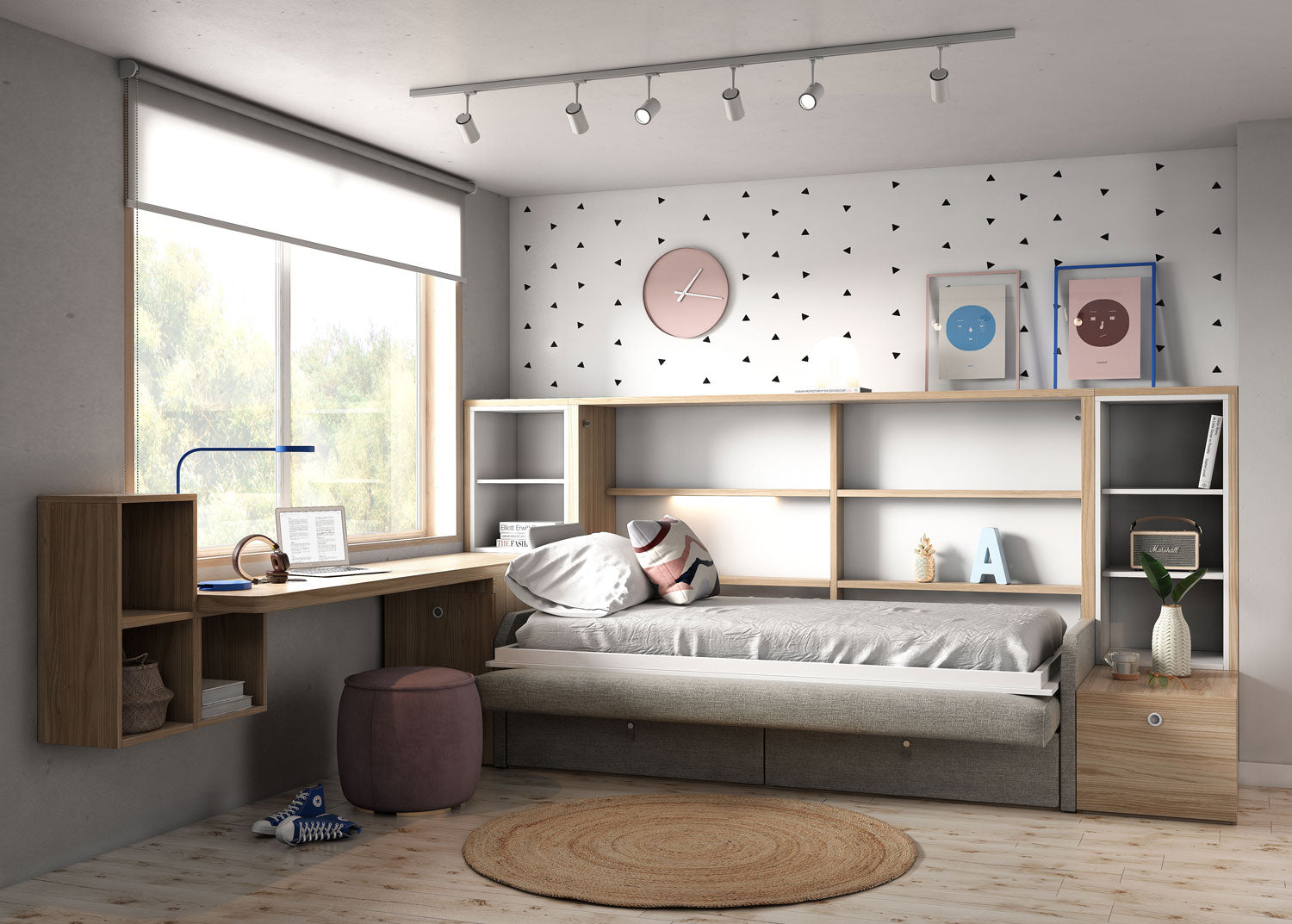 Lit escamotable canapé CUBE Sofa vertical et transversal