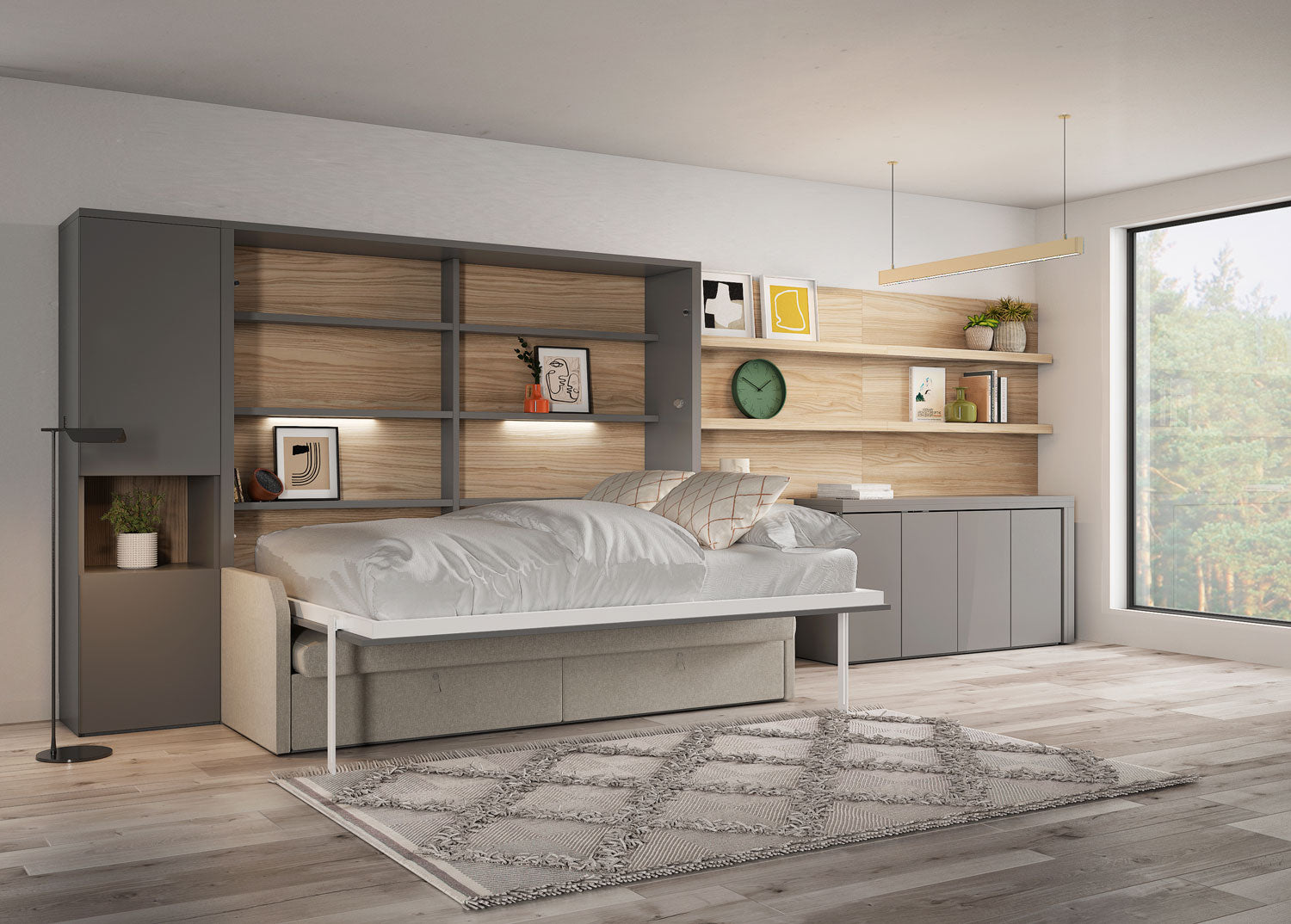 Lit escamotable canapé CUBE Sofa vertical et transversal