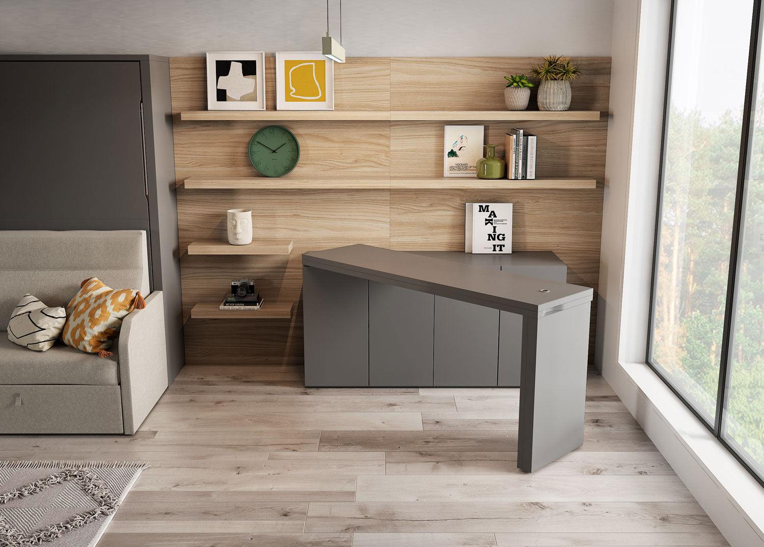Lit escamotable canapé CUBE Sofa vertical et transversal