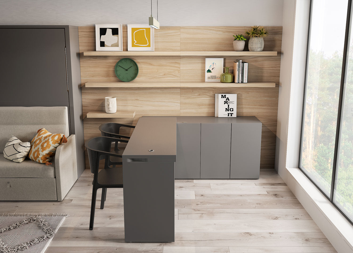 Lit escamotable canapé CUBE Sofa vertical et transversal