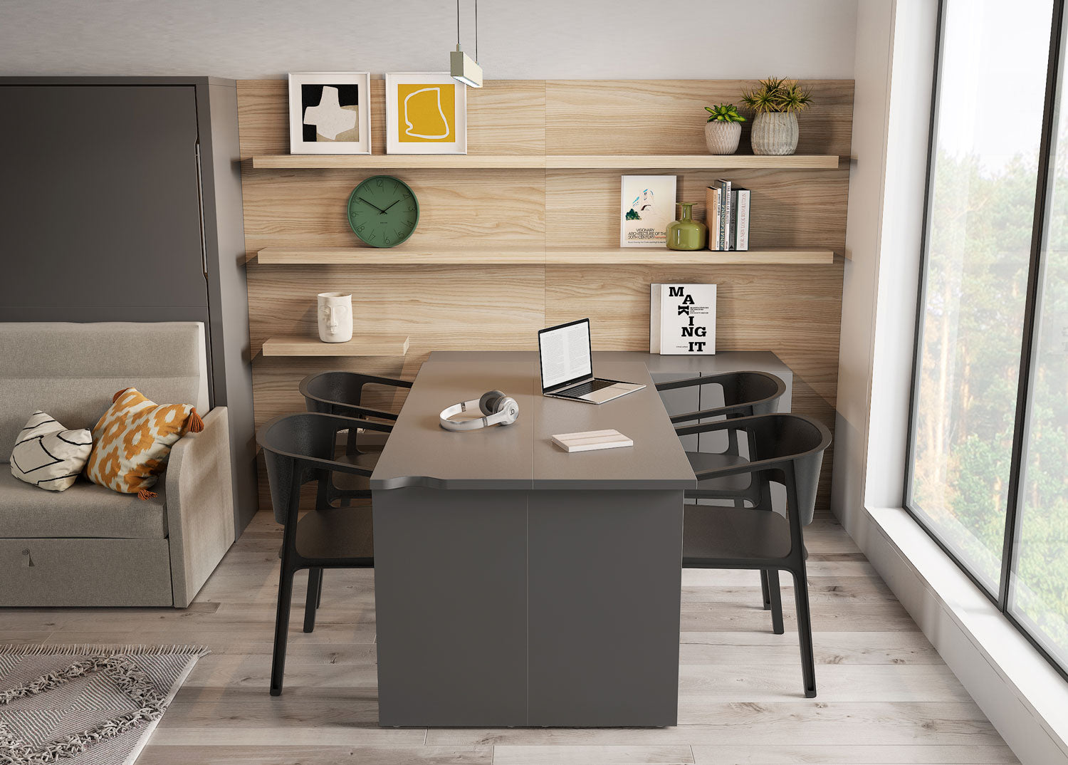 Lit escamotable canapé CUBE Sofa vertical et transversal