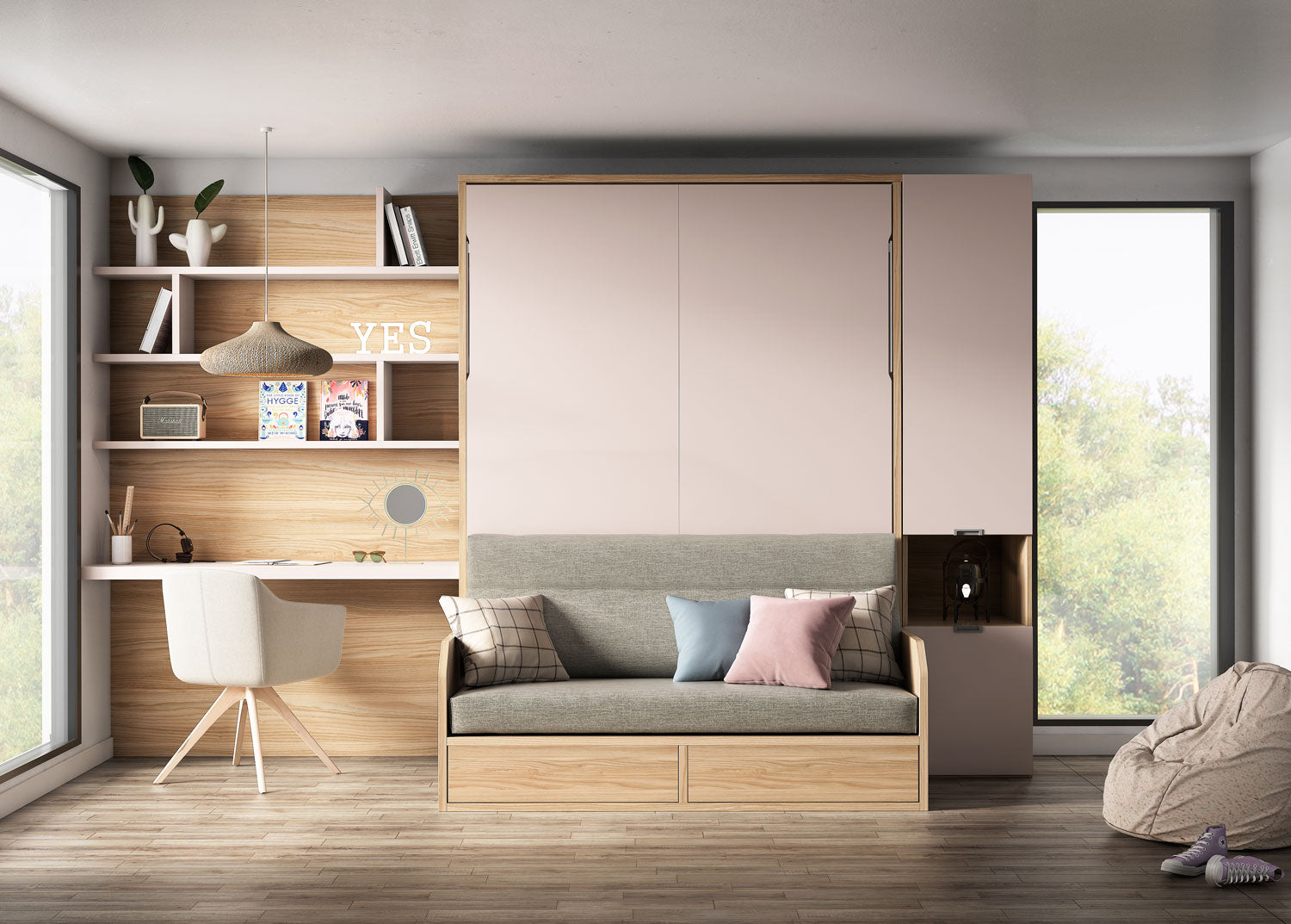 Lit escamotable canapé CUBE Sofa vertical et transversal