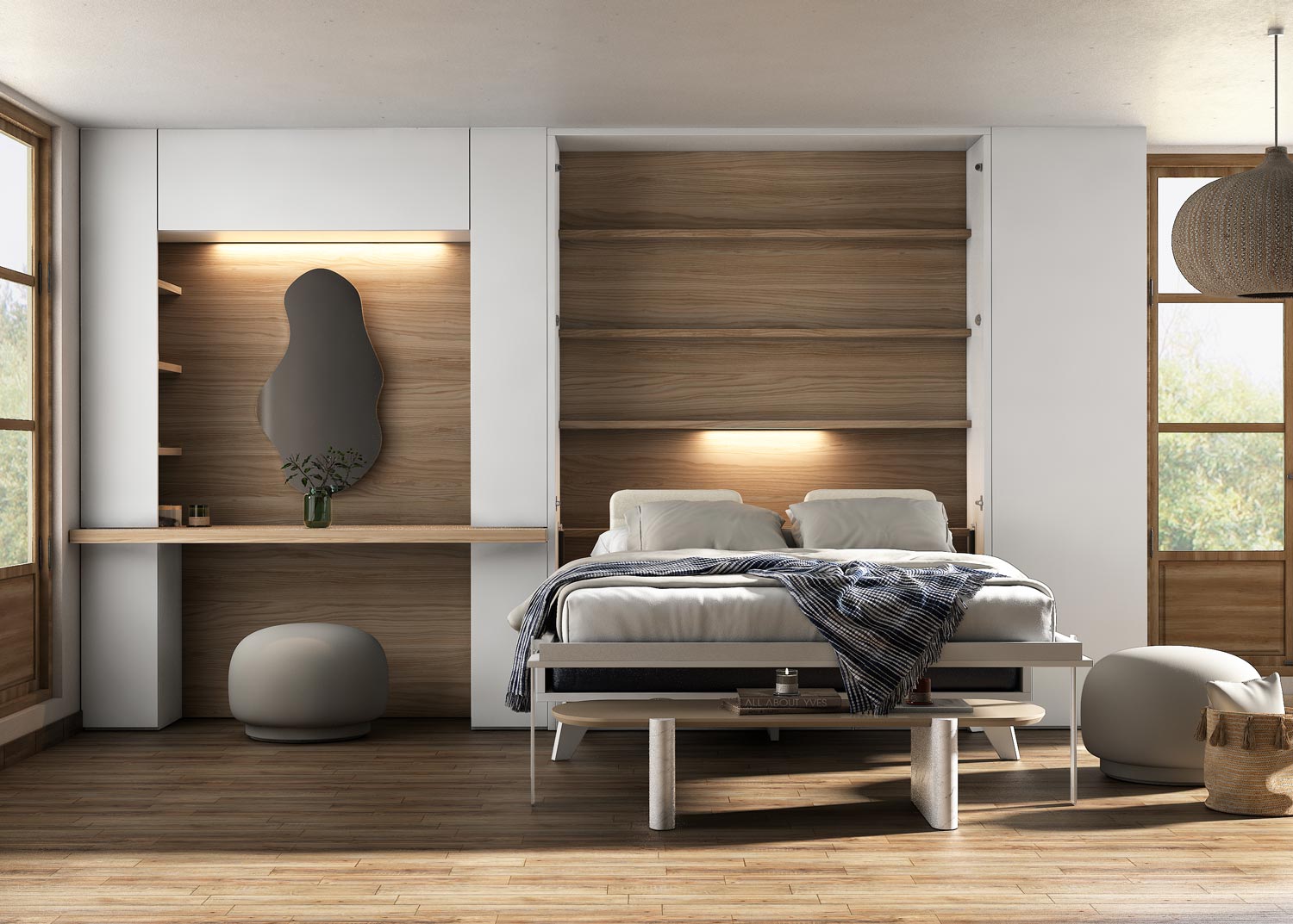 Lit escamotable canapé CUBE Sofa vertical et transversal