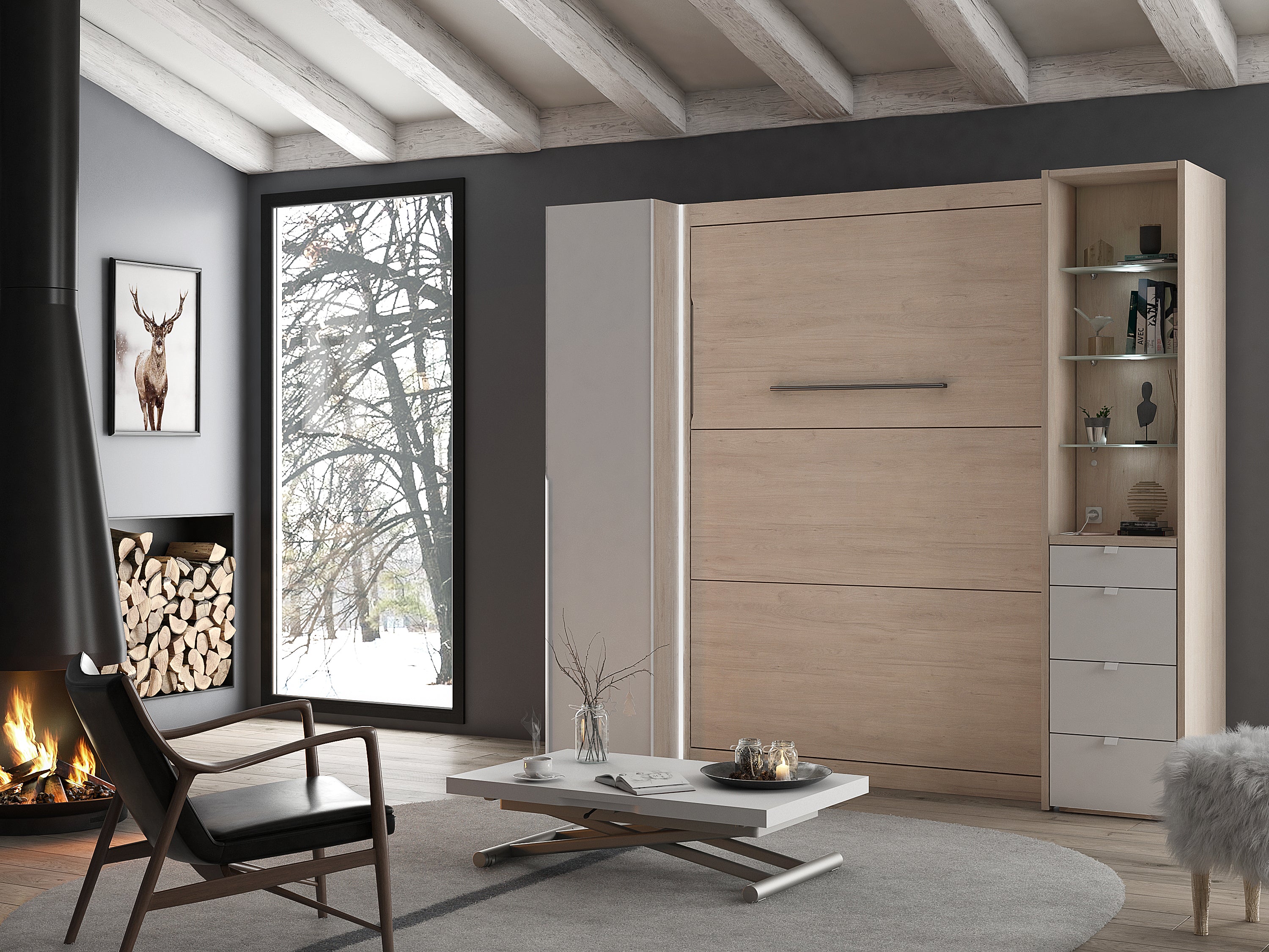 Lit escamotable SMART vertical et transversal