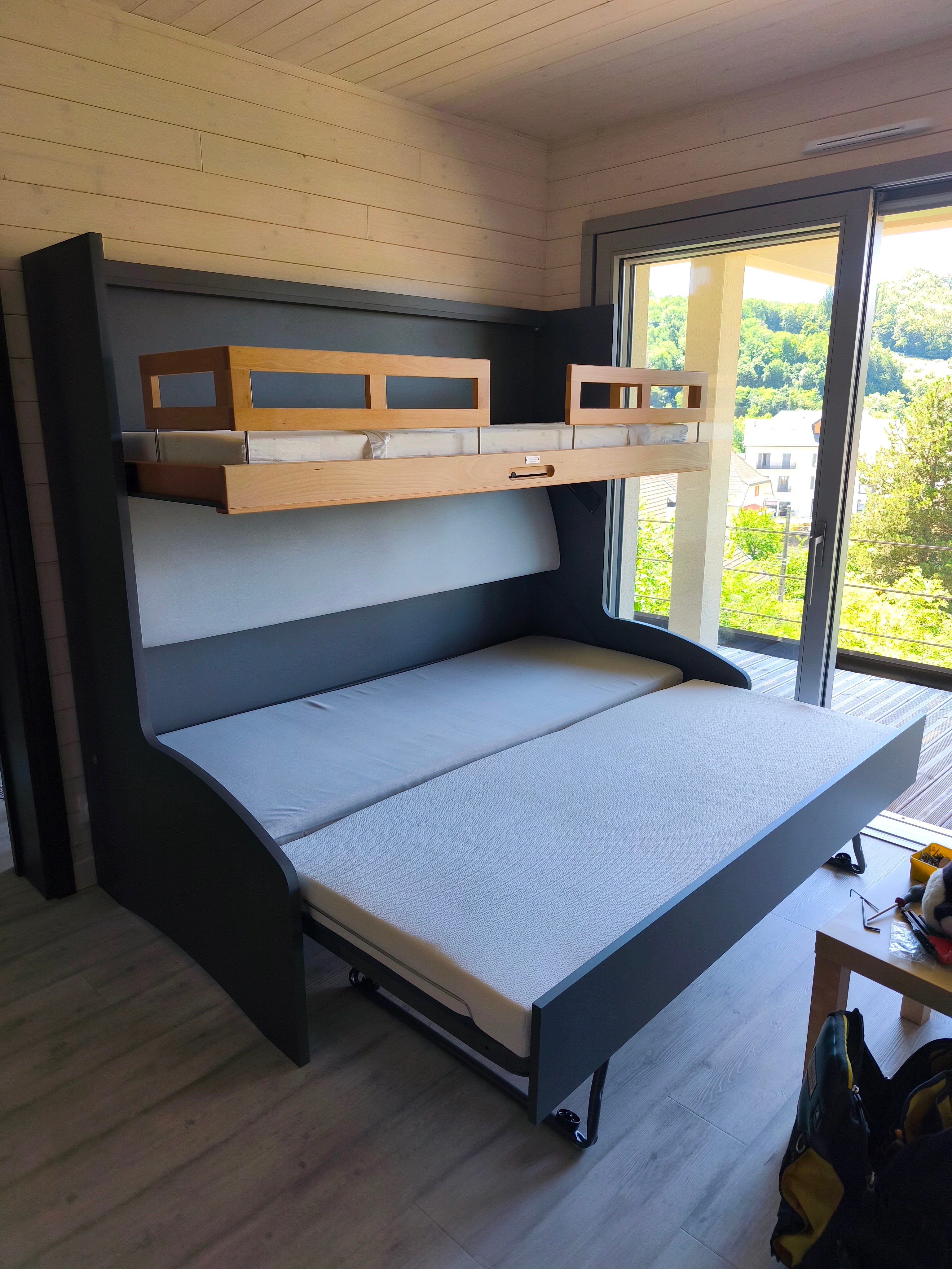 Réalisations lit escamotable superposé canapé BL4