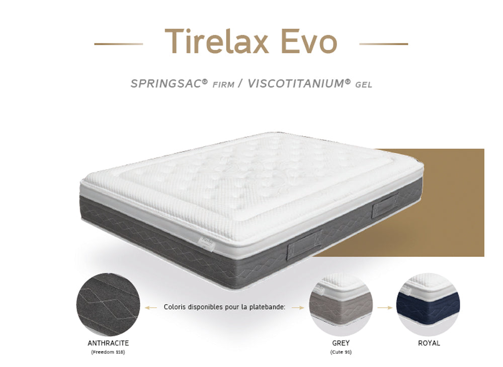 Matelas à ressorts ensachés et mousse HR mémoire de forme TIRELAX