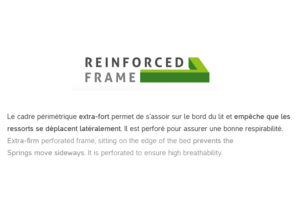Matelas à ressorts ensachés et mousse HR mémoire de forme TIRELAX