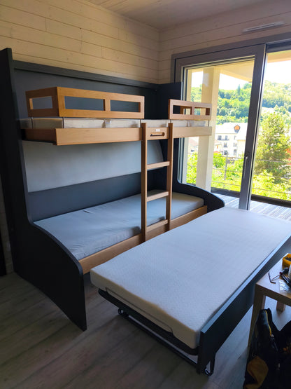 Réalisations lit escamotable superposé canapé BL4
