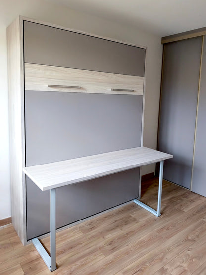 Lit escamotable bureau installé dans une maison par Modulance Annecy